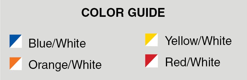 Color chart for patterned flags