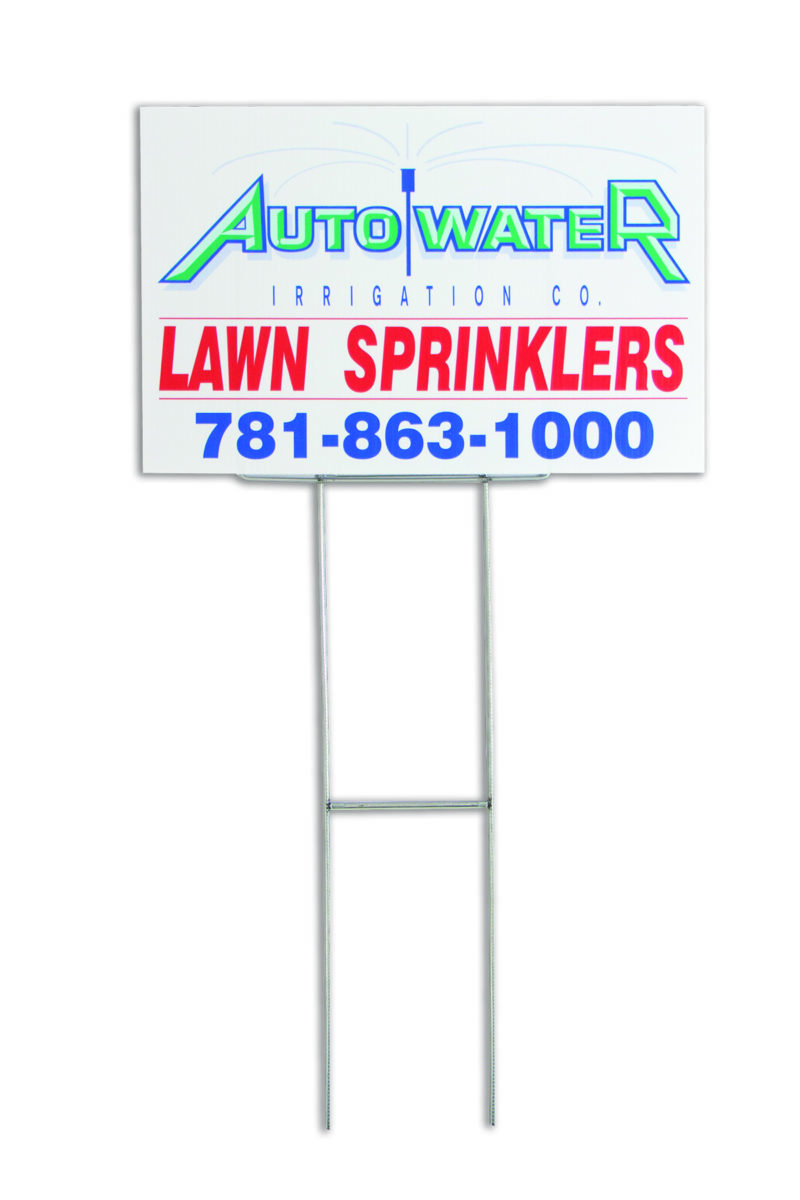 Corrugated yard sign with H-Post
