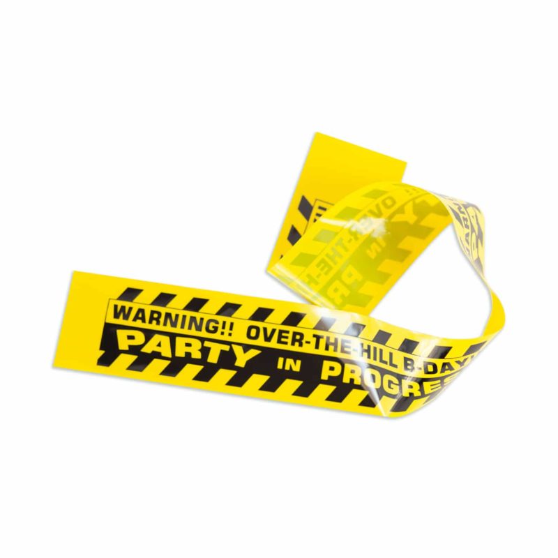 Yellow tape with black print
